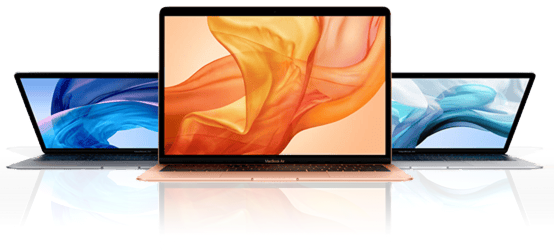 MacBookが3台並んでいる画像